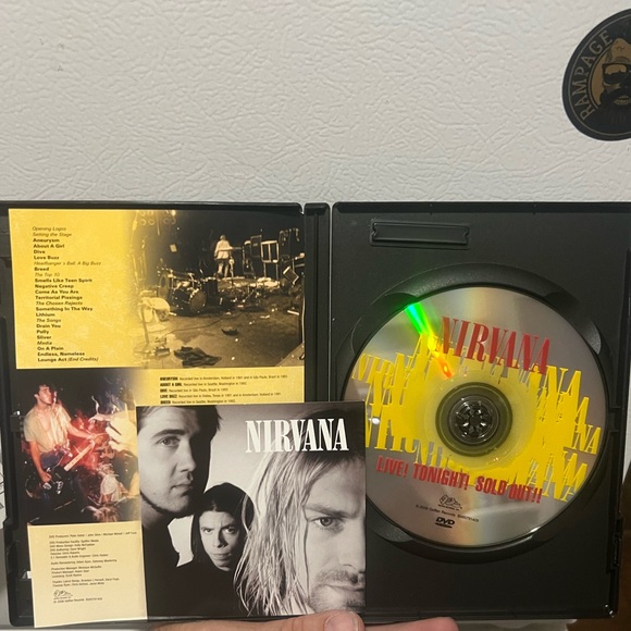 Nirvana live tonight sold out dvd,  with info page and a Nirvana Ring tone add. - Picture 1 of 10